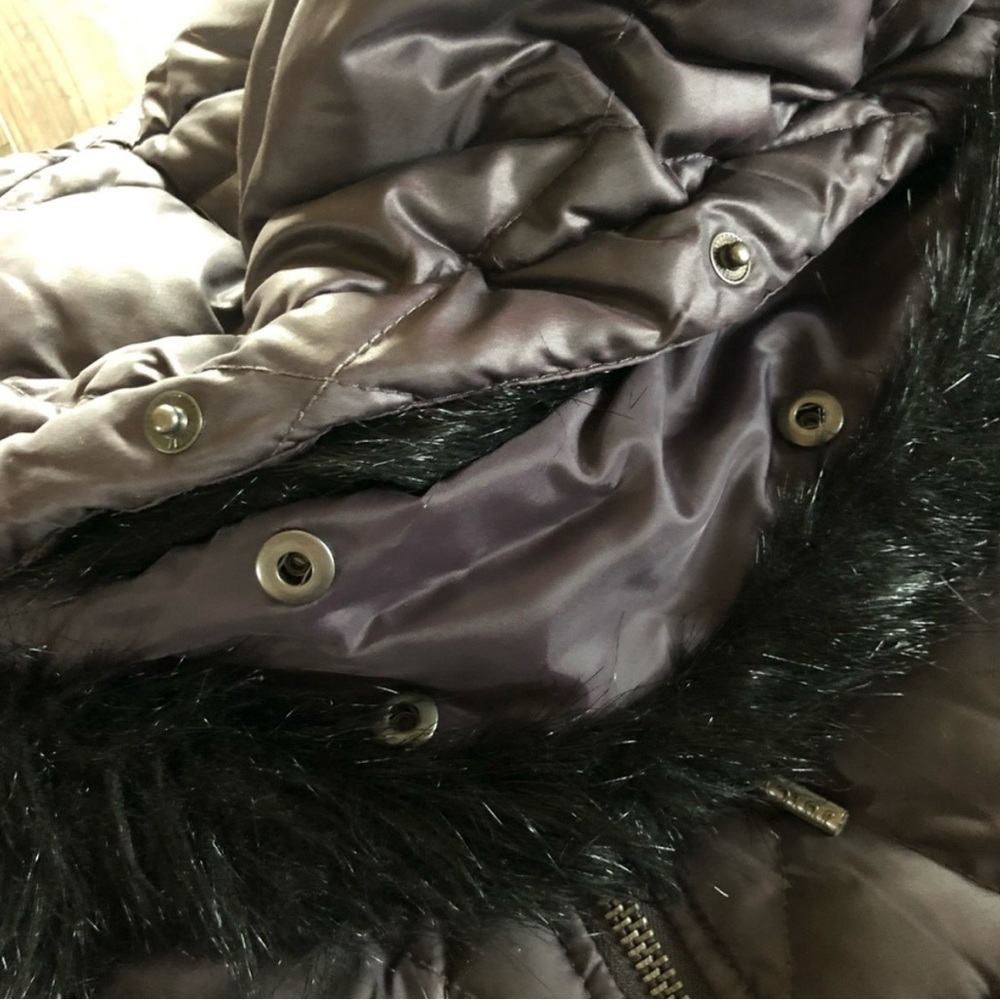Juicy Couture Women’s Hooded Full Zip Puffer Down Jacket Removable Fur Sz. M - Picture 7 of 13